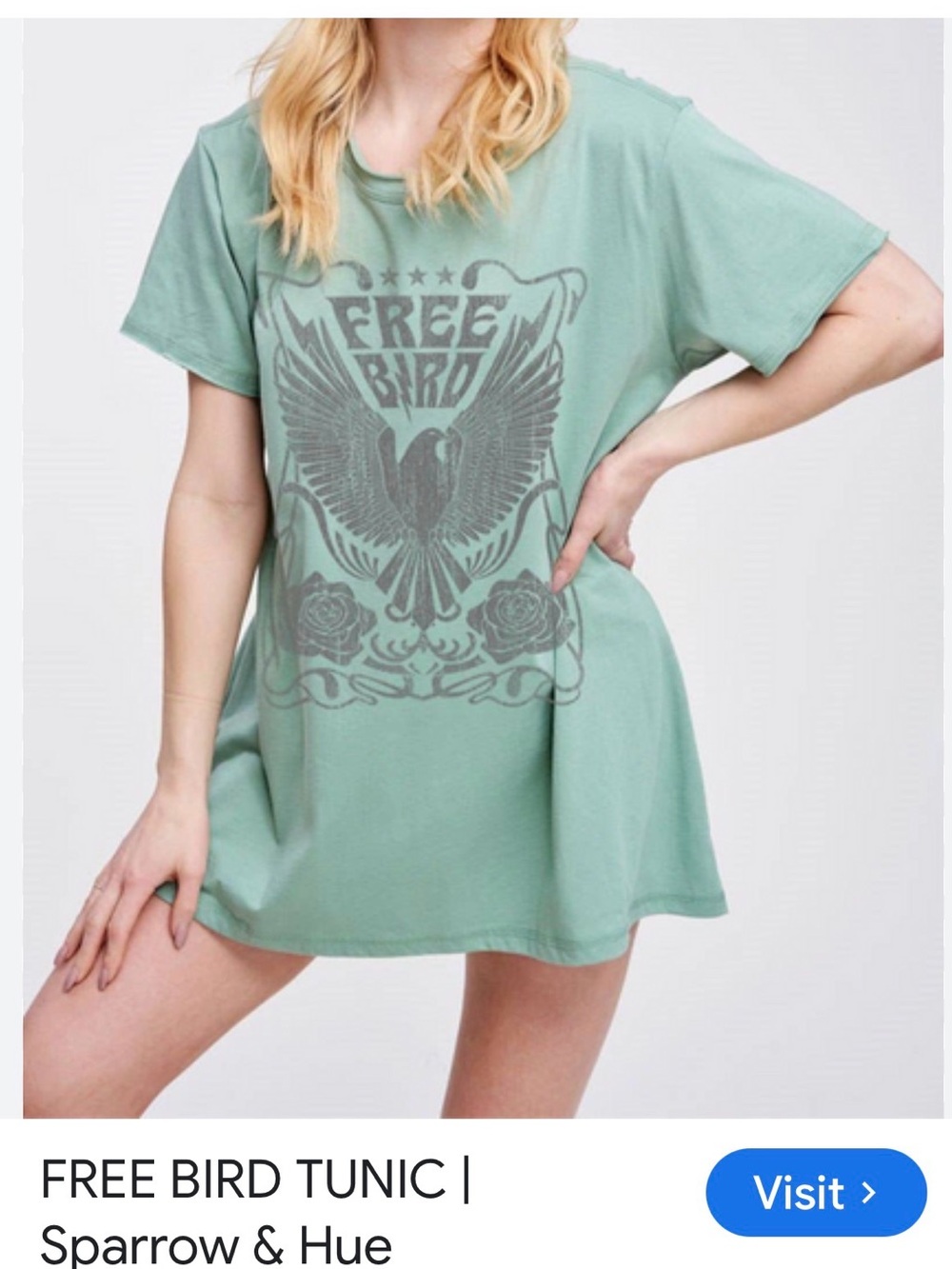 New Zutter Free Bird Tunic - Mint Green 100%cotton SZ M